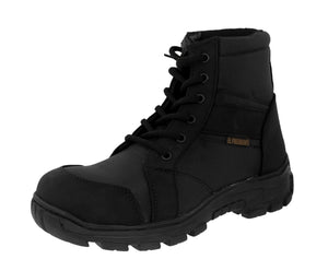 Mens #500 Black Tactical Work Boots Leather & Fabric - Soft Toe