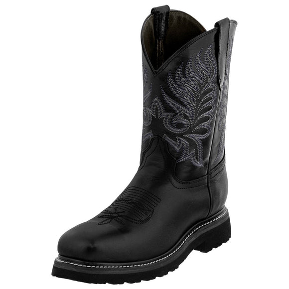 Mens black western work boots best sale