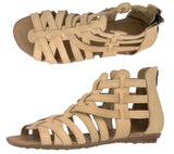 Womens Authentic Huaraches Real Leather Sandals Zipper Sand - #201