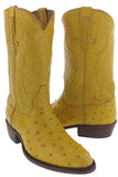 Buttercup Leather Western Cowboy Boots Real Ostrich Quill Skin Round Toe