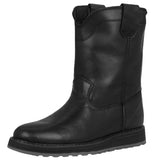 Mens Black Work Boots Real Leather Oil Resistant Pull On - #700W