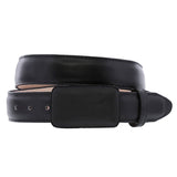 Black Western Cowboy Belt Solid Grain Leather - Rodeo Buckle