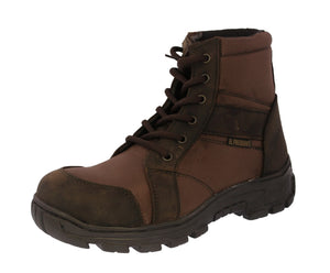 Mens #500 Brown Tactical Work Boots Leather & Fabric - Soft Toe