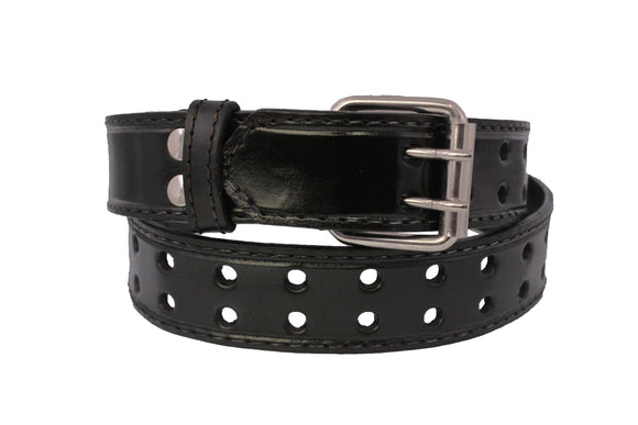 Black #415 Western Cowboy Belt Leather - Double Prong