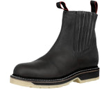 Mens Black Leather Work Boots Soft Toe Shock Absorbing - #023SA