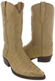 Tan Leather Cowboy Boots Real Crocodile Tail Skin J Toe