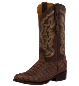 Mens Brown Crocodile Tail Skin Cowboy Boots - J Toe