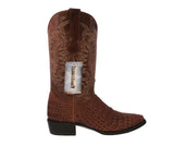 Mens Cognac Alligator Belly Print Leather Cowboy Boots J Toe