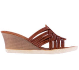 Womens Authentic Huaraches Real Leather Sandals Wedges Cognac - #205