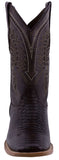 Mens Brown Snake Print Leather Cowboy Boots - Square Toe