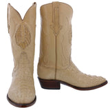 Men's Dark Sand All Real Crocodile Skin Hornback Cowboy Boots J Toe - BD1