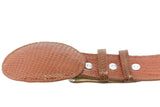 Cognac Western Cowboy Belt Real Teju Lizard Skin Leather - Rodeo Buckle