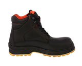 Mens #S001 Black Leather Work Boots - Steel Toe