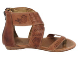 Womens Authentic Huaraches Real Leather Sandals Ankle Cognac - #203