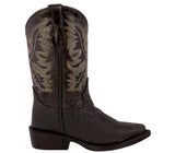 Kids Brown Western Boots Buffalo Print Leather - J Toe