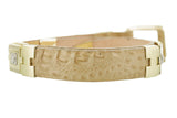 Men's Sand Genuine Crocodile Skin Leather Belt Golden Links