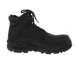 Mens #S003 Black Leather Work Boots - Steel Toe