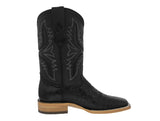 Mens Black Cowboy Boots Star Hand Toole Leather - Square Toe