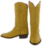 Buttercup Leather Cowboy Boots Full Real Ostrich Quill Skin Round Toe