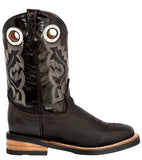 Kids Toddler Western Cowboy Boots Pull On Square Toe Dark Brown - #145