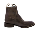 Mens Brown Chelsea Ankle Boots Smooth Leather - Square Toe