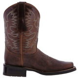 Mens Chedron Western Leather Cowboy Boots - Square Toe