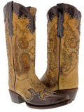 Womens Katy Baby Sand Leather Cowboy Boots Studded - Snip Toe