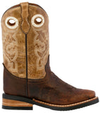 Kids Toddler Western Cowboy Boots Pull On Square Toe Rust Brown - #148