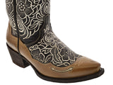 Womens Samantha Brown Cowgirl Boots Floral Embroidered - Snip Toe