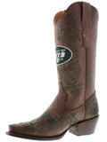 Women's New York Jets NFL Collection Leather Cowboy Boots