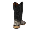 Mens Natural Cowboy Boots Star Hand Toole Leather - Square Toe