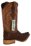 Mens Brown Alligator Tail Print Leather Cowboy Boots 3X Toe - #130N