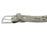 Off White Western Belt Iguana Print Leather - Silver Buckle