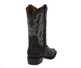 Mens Black Crocodile & Ostrich Print Leather Cowboy Boots - J Toe