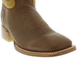 Mens Western Wear Honey Brown Leather Cowboy Boots Rodeo Broad Square Toe