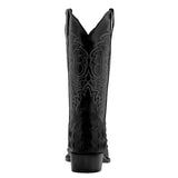 Mens Black Alligator Back Print Leather Cowboy Boots J Toe