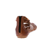 Womens Authentic Huaraches Real Leather Sandals Flowers Cognac - #224