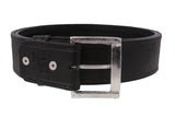 Black #485 Western Cowboy Belt Wide Leather - Removable Buckle