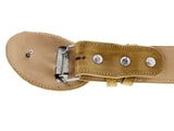 Sand Western Cowboy Belt Real Eel Skin Leather - Rodeo Buckle