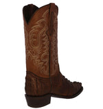 Mens Brown Alligator Tail Print Leather Cowboy Boots J Toe