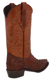 Mens Cognac Alligator Back Print Leather Cowboy Boots - J Toe