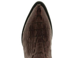 Mens Brown Crocodile Tail Skin Cowboy Boots - J Toe