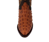 Mens Cognac Crocodile & Ostrich Print Leather Cowboy Boots - J Toe