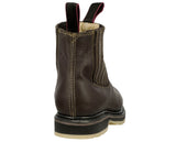 Mens Brown Leather Work Boots Soft Toe Shock Absorbing - #023SA