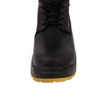 Mens #S001 Black Leather Work Boots - Steel Toe