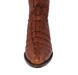 Mens Cognac Full Crocodile Tail Print Cowboy Boots - J Toe