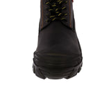 Mens #S004 Black Leather Work Boots - Steel Toe