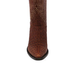 Mens Cognac Alligator Belly Print Leather Cowboy Boots J Toe