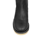 Mens Black Leather Work Boots Soft Toe Shock Absorbing - #023SA