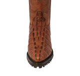 Mens Congac Motorcycle Boots Crocodile Tail Print - J Toe